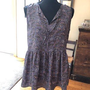 The Loft outlet sleeveless blouse with tie neck size M